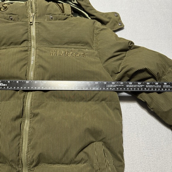 NWT VALABASAS Olive Puffer Jacket Men's M Hooded Streetwear Embroidered Logo - Picture 6 of 13